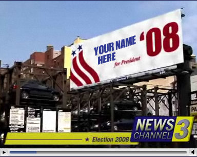 The billboard in the video can show any name you choose